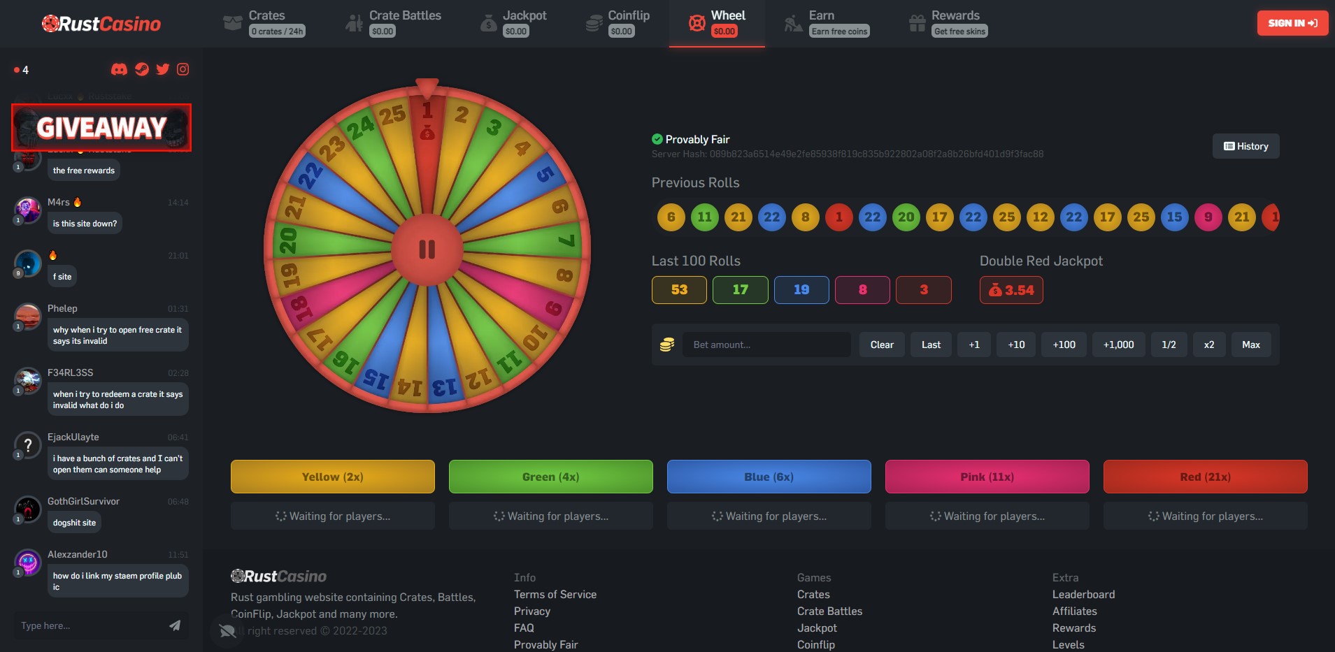 RustCasino.com - Rust Gambling Website